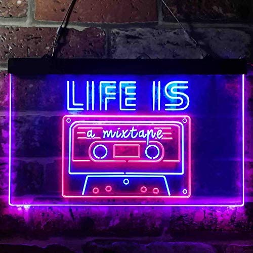afslappet Villig i går Buy Life is a Mixtape Quotes Bedroom Decor LED Neon Light Sign — Way Up  Gifts