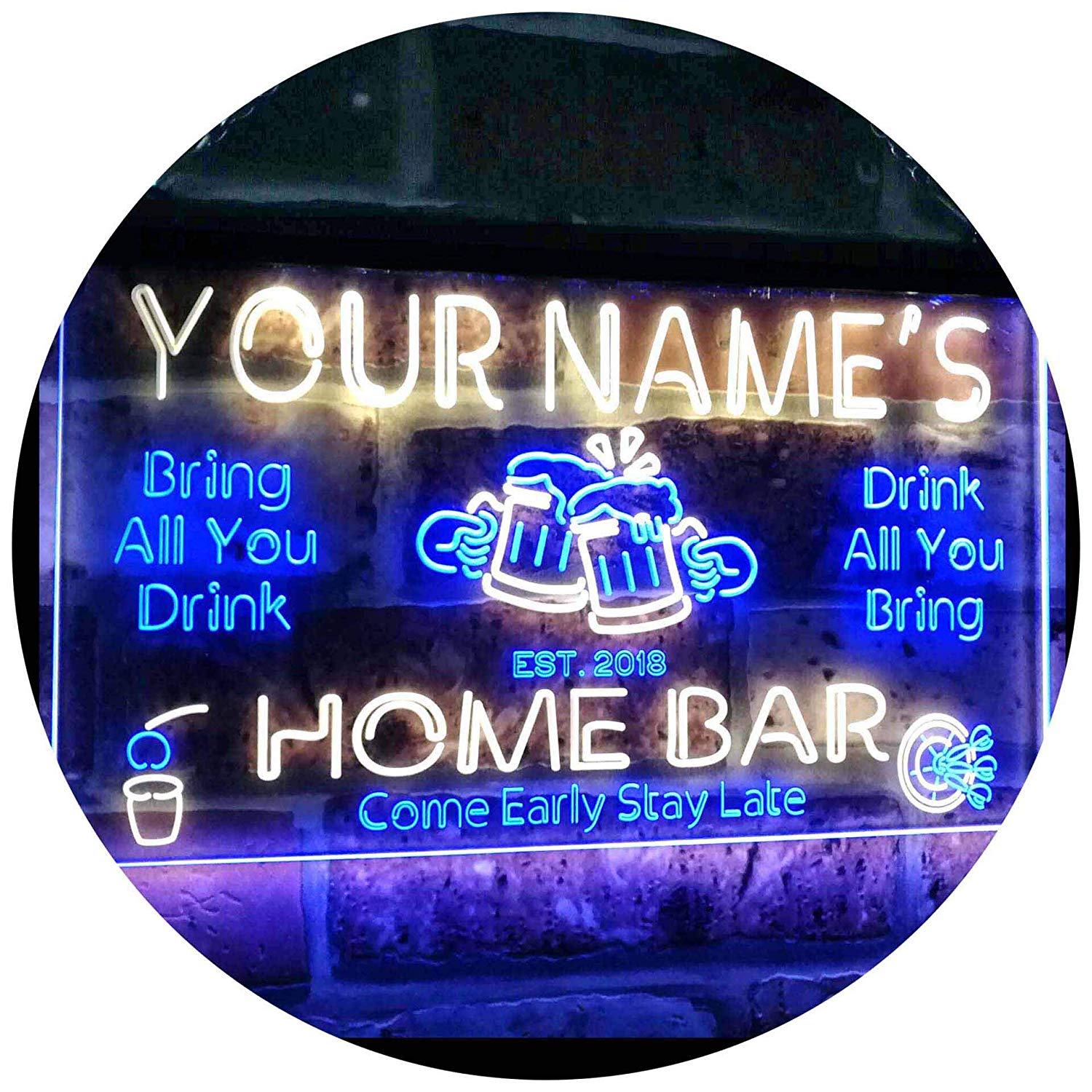Custom Home Bar LED Neon Light Sign - Way Up Gifts