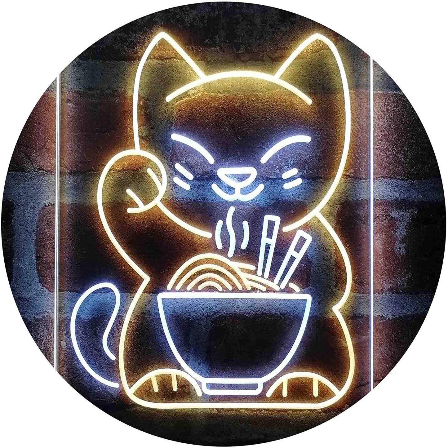 Maneki Neko Ramen Luck Cat LED Neon Light Sign - Way Up Gifts