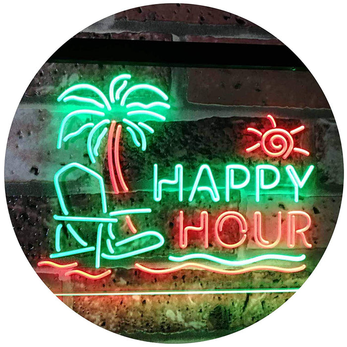 Beach Theme Happy Hour LED Neon Light Sign - Way Up Gifts