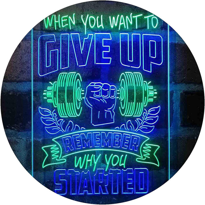 Remember Why You Started Fitness Gym Weightlifting LED Neon Light Sign - Way Up Gifts