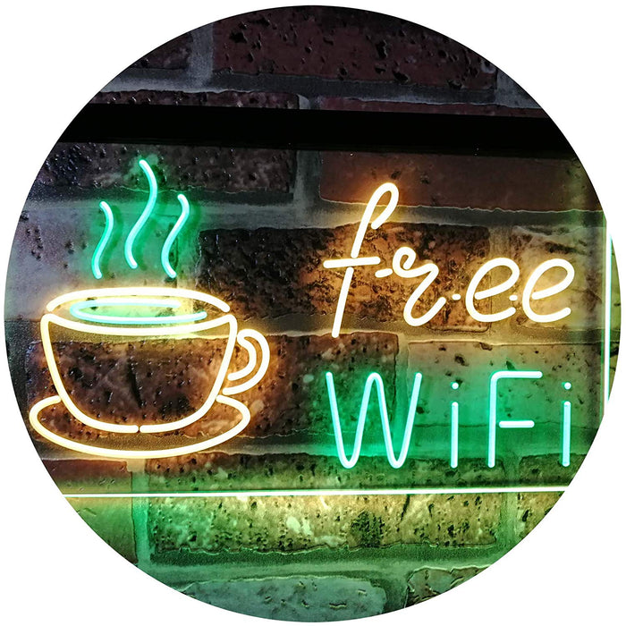 Free Wi-Fi Coffee LED Neon Light Sign - Way Up Gifts