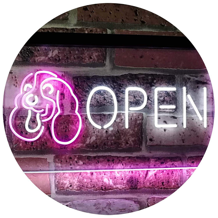 LED Grooming Open Sign for Business Displays Rectangle Electronic Light U - 3