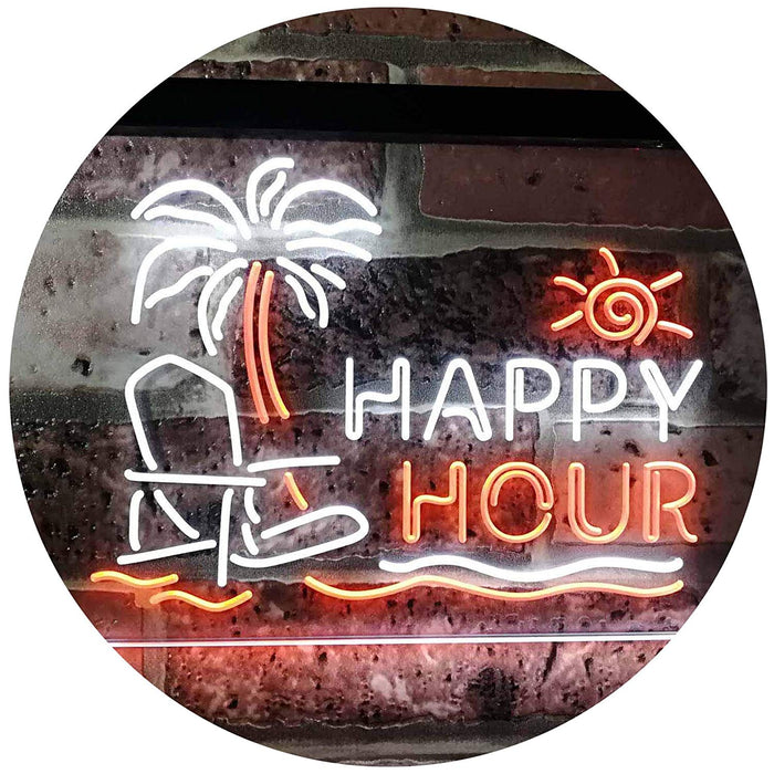 Beach Theme Happy Hour LED Neon Light Sign - Way Up Gifts