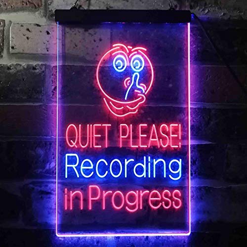 Quiet Please Recording in Progress Studio LED Neon Light Sign - Way Up Gifts