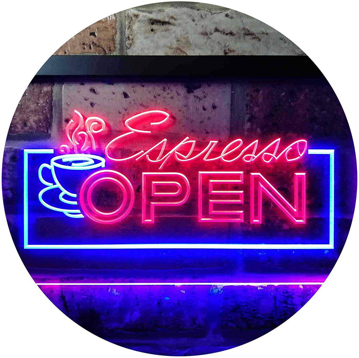 Coffee Espresso Open LED Neon Light Sign - Way Up Gifts