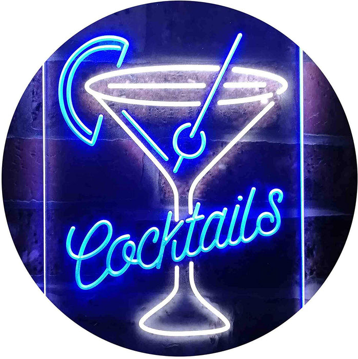 Cocktails Glass Bar Display LED Neon Light Sign - Way Up Gifts