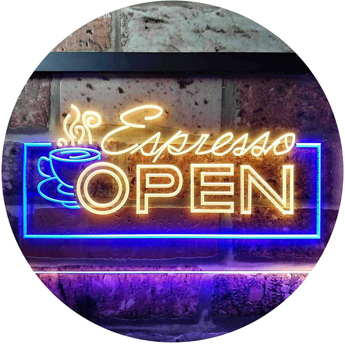 Coffee Espresso Open LED Neon Light Sign - Way Up Gifts