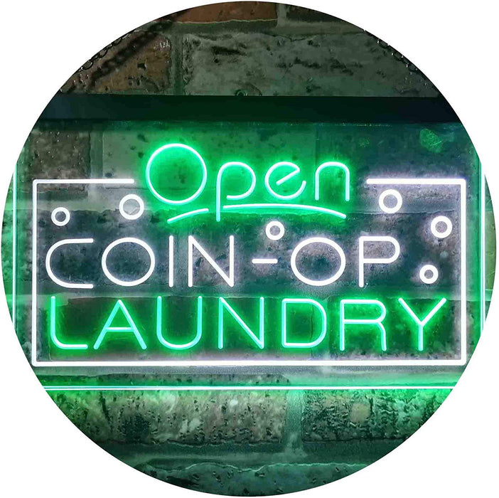 Laundromat Open Coin Operated Laundry LED Neon Light Sign - Way Up Gifts