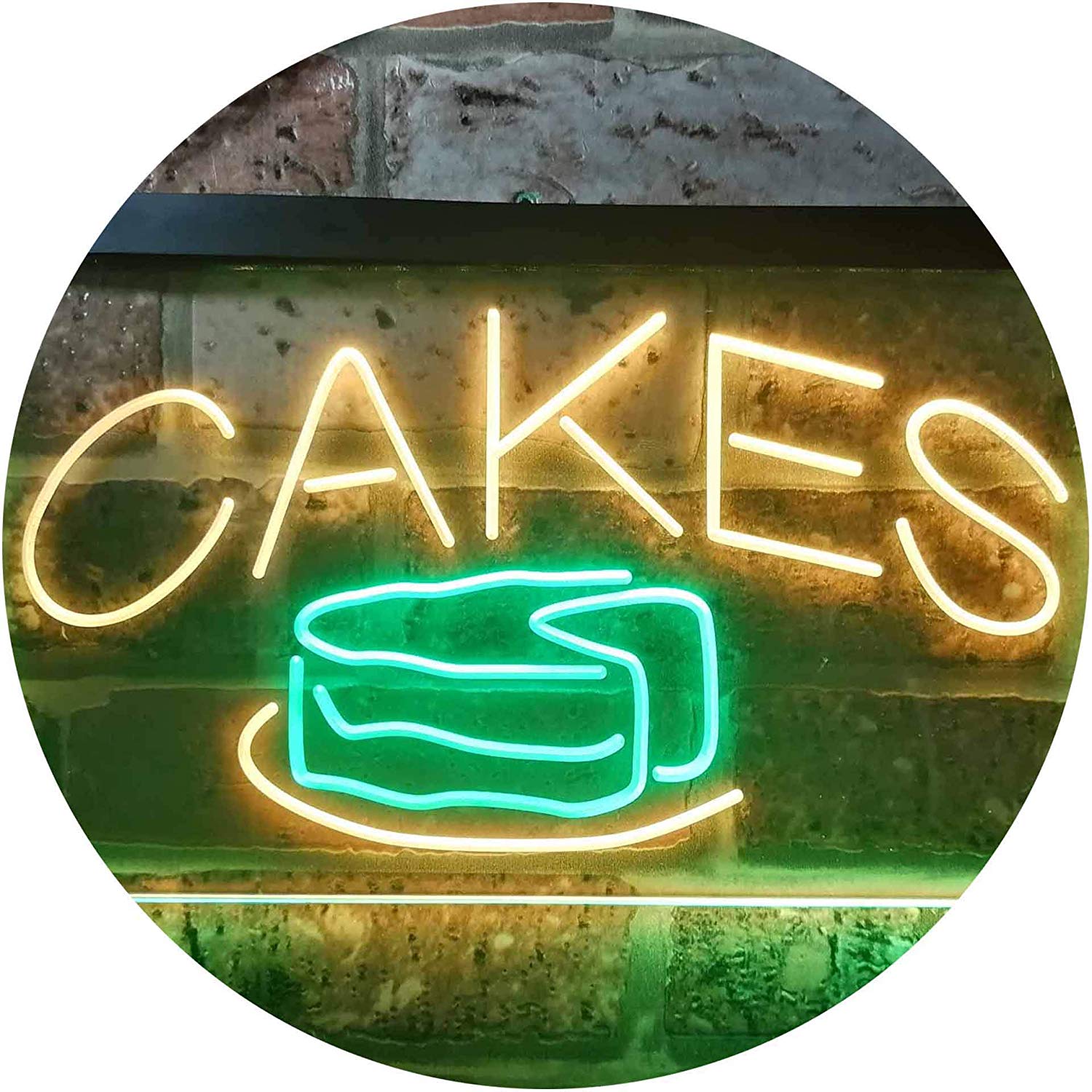 Free Vector | Cake slice neon sign