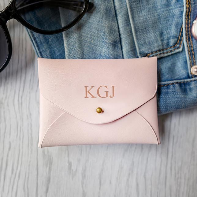 Personalized Women's Small Vegan Leather Bridesmaid Wallets - Way Up Gifts