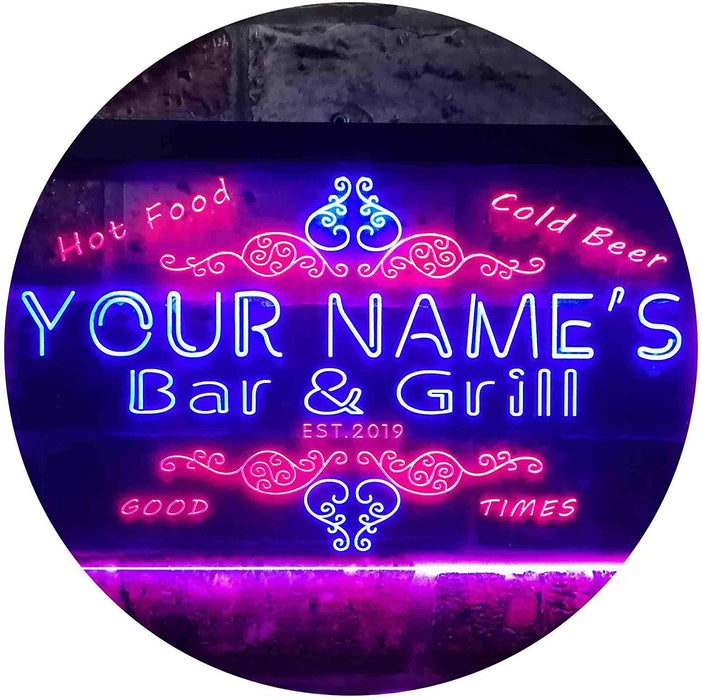 Custom Hot Food Cold Beer Bar & Grill LED Neon Light Sign - Way Up Gifts