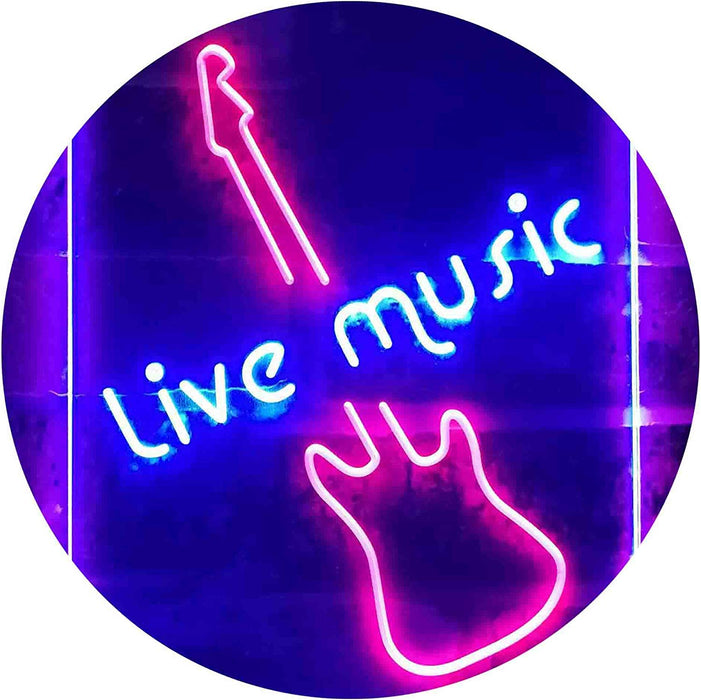 Guitar Live Music LED Neon Light Sign - Way Up Gifts