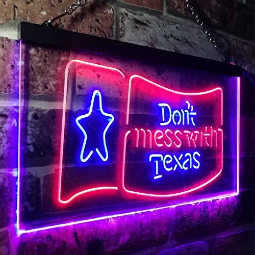 Don't Mess with Texas Flag Garage LED Neon Light Sign - Way Up Gifts