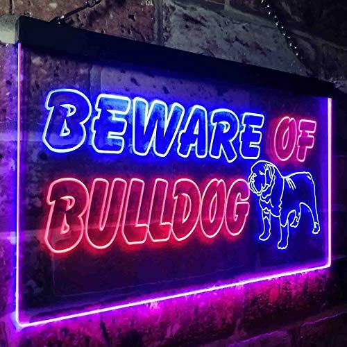 Beware of Bulldog LED Neon Light Sign - Way Up Gifts
