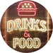 Hamburgers Drinks and Food LED Neon Light Sign - Way Up Gifts