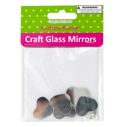 Small Heart Shape Craft Glass Mirrors (Bulk Qty of 20) - Way Up Gifts