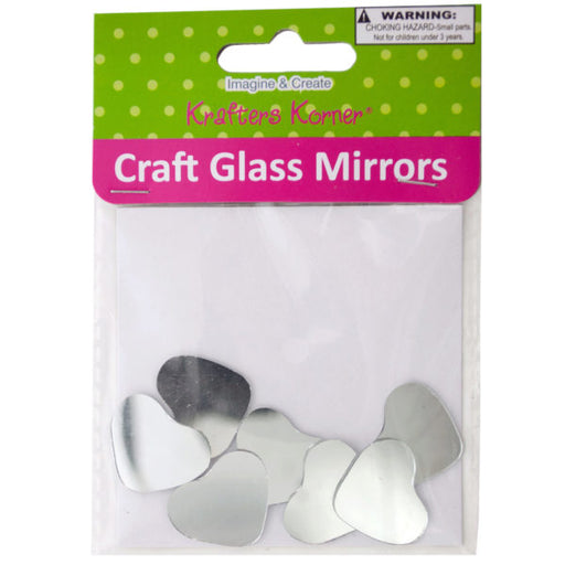 Mini Heart Shape Craft Glass Mirrors (Bulk Qty of 18) - Way Up Gifts