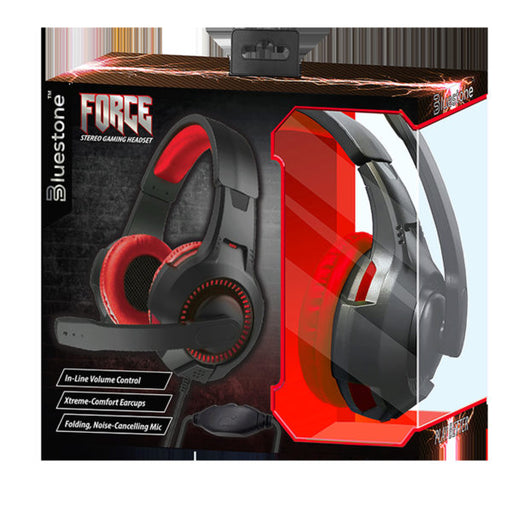 Force Stereo Gaming Headphones with Microphone in Black and Red (Bulk Qty of 2) - Way Up Gifts