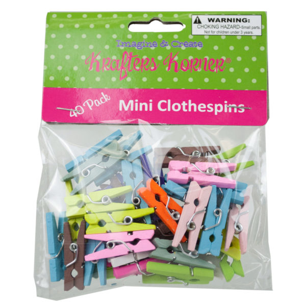 Miniature Colored Craft Clothespins (Bulk Qty of 24) - Way Up Gifts