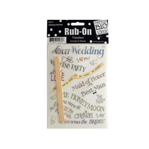 Wedding Sayings Rub-On Transfers (Bulk Qty of 24) - Way Up Gifts