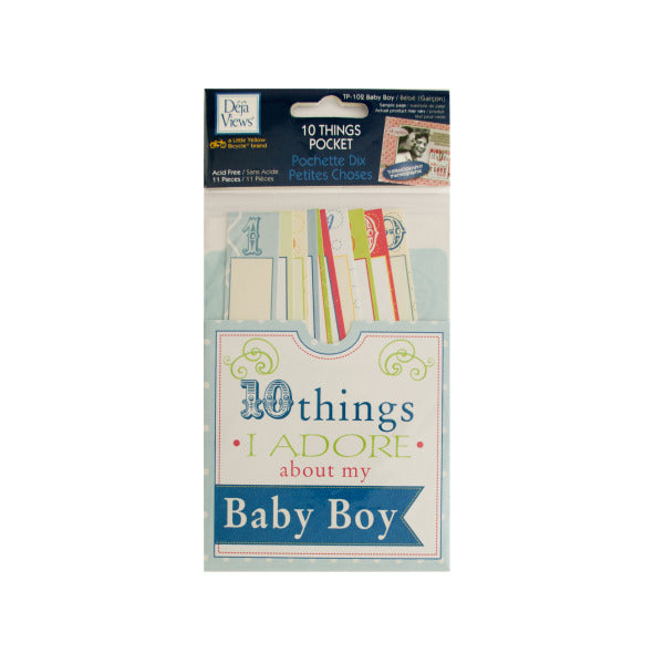 10 Things I Adore About My Baby Boy Journaling Pocket (Bulk Qty of 24) - Way Up Gifts