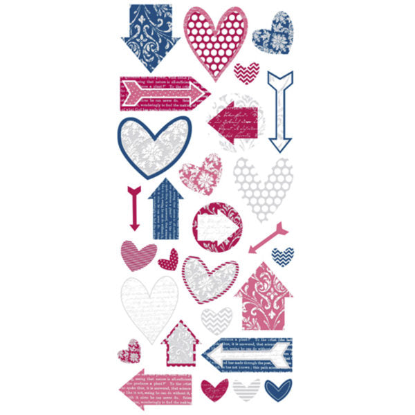 28 Piece Stickers with Romantic Designs (Bulk Qty of 45) - Way Up Gifts