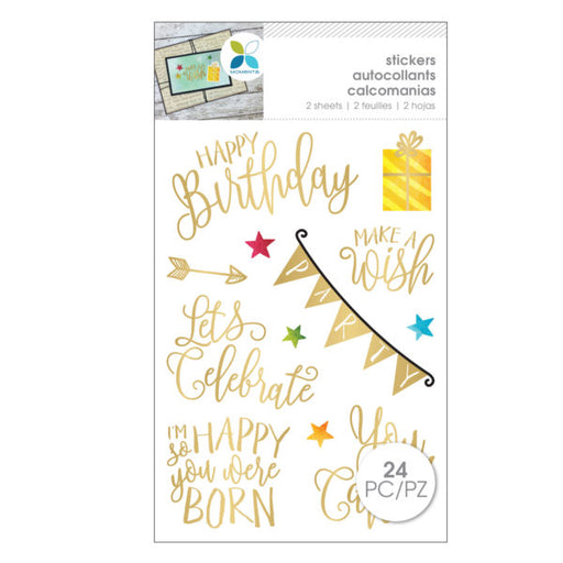 Momenta 24 Piece Gold Birthday Stickers (Bulk Qty of 45) - Way Up Gifts