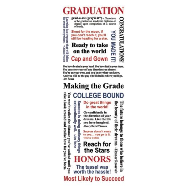 Momenta Stickers with 21 Graduation Phrases (Bulk Qty of 45) - Way Up Gifts