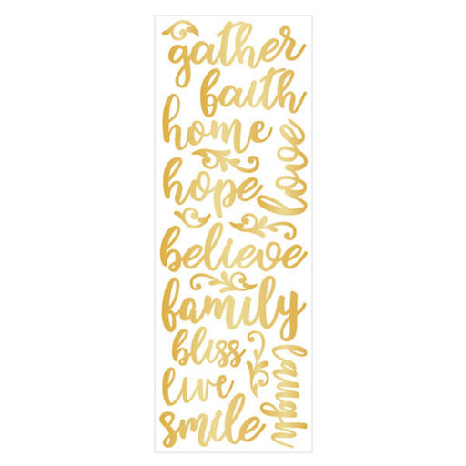 Momenta Puffy Gold Stickers with 17 Fath-Based Phrases (Bulk Qty of 45) - Way Up Gifts