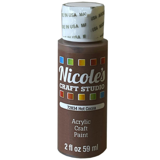 Nicoles 2oz Acrylic Craft Paint in Hot Cocoa (Bulk Qty of 24) - Way Up Gifts