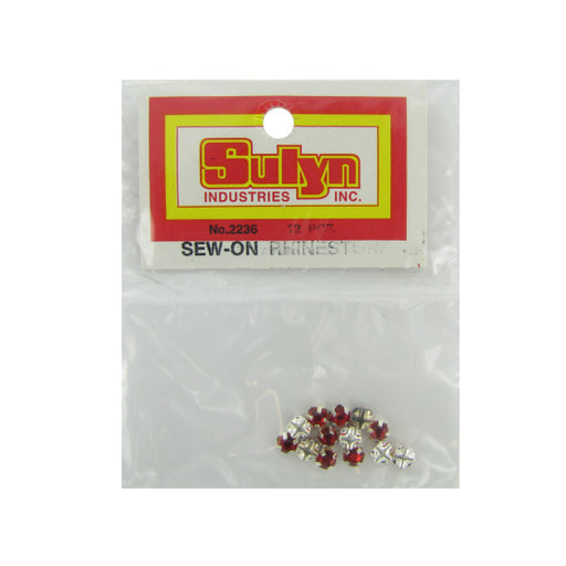 Sew-On Red Rhinestones (Bulk Qty of 24) - Way Up Gifts