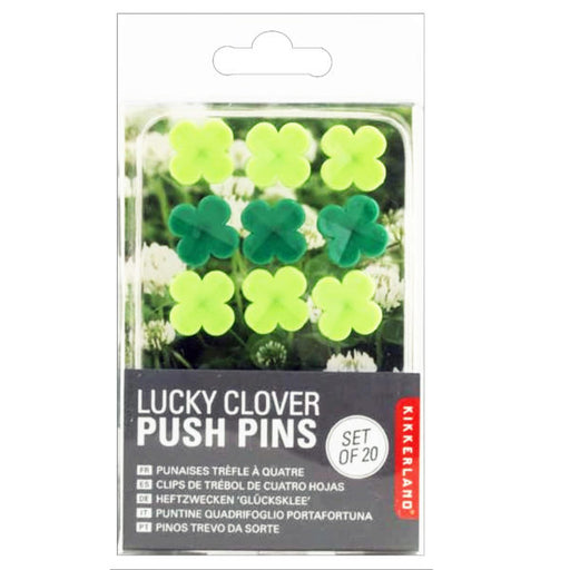 Kikkerland 20 Piece Lucky Clover Push Pins (Bulk Qty of 18) - Way Up Gifts