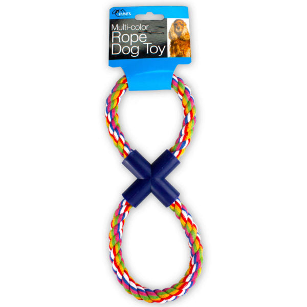 Figure 8 Multi-Colored Rope Dog Toy (Bulk Qty of 24) - Way Up Gifts