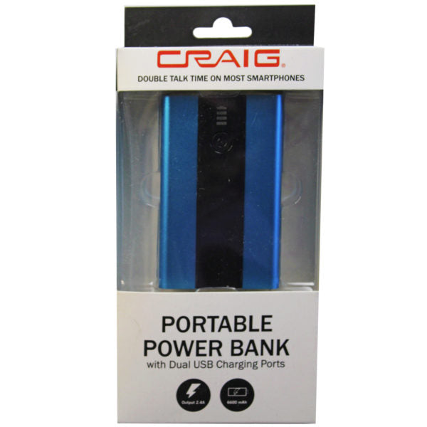 CRAIG 6600 Mah Dual USB Portable Power Bank (Bulk Qty of 2) - Way Up Gifts