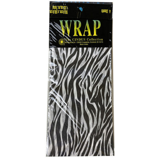 4 Sheet Zebra Print Gift Tissue Wrap 20" x 20" (Bulk Qty of 24) - Way Up Gifts
