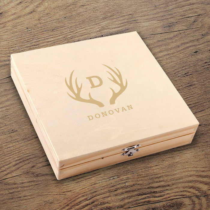 Personalized Irvine Groomsmen Flask Gift Box Set with Wine Multi Tool - Way Up Gifts