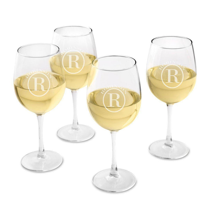 Engraved White Wine Glass Set of 4 - Way Up Gifts