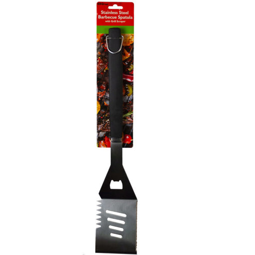Stainless Steel Barbecue Spatula with Grill Scraper (Bulk Qty of 6) - Way Up Gifts