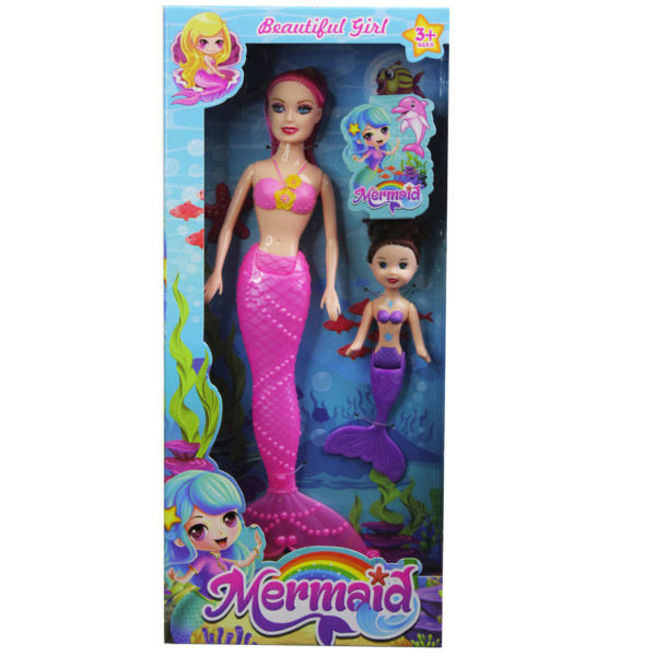 10.5" Light Up Fairy Mermaid Doll with Kid Mermaid (Bulk Qty of 4) - Way Up Gifts