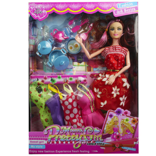 11" Moveable Beauty Doll with Kitchen and Fashion Accessories (Bulk Qty of 2) - Way Up Gifts