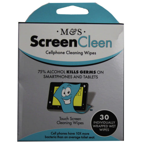 ScreenCleen 30 Pack 75% Alcohol Screen Cleaning Wipes (Bulk Qty of 15) - Way Up Gifts
