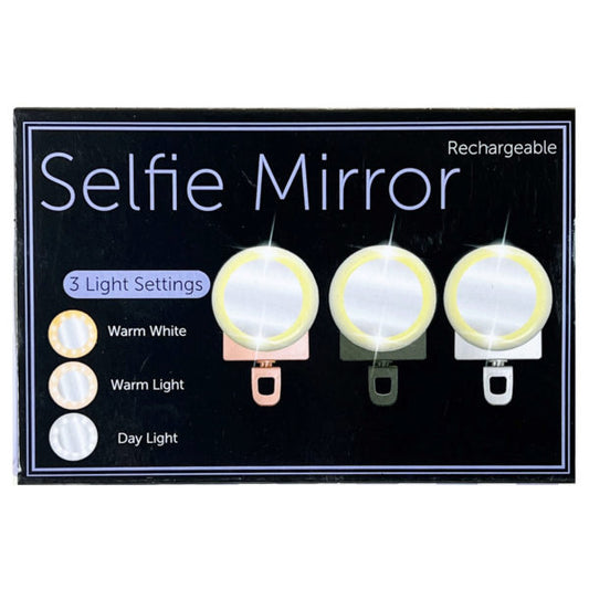 Phone Ring Light with Mirror in 3 Assorted Colors (Bulk Qty of 4) - Way Up Gifts