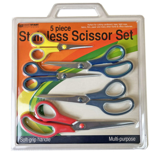 5 Piece Scissors Set Assorted Colors (Bulk Qty of 2) - Way Up Gifts