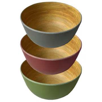 5 1/2" Wide Assorted Color Bamboo with Melamine Bowl (Bulk Qty of 6) - Way Up Gifts