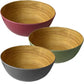 9" wide assorted color bamboo with melamine bowl (Bulk Qty of 6) - Way Up Gifts