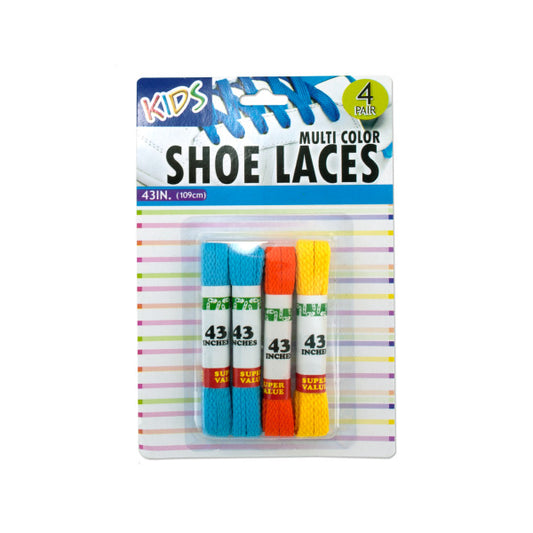 Kids Colored Shoelaces (Bulk Qty of 12) - Way Up Gifts