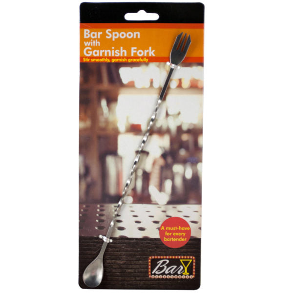 Bar Spoon with Garnish Fork (Bulk Qty of 20) - Way Up Gifts