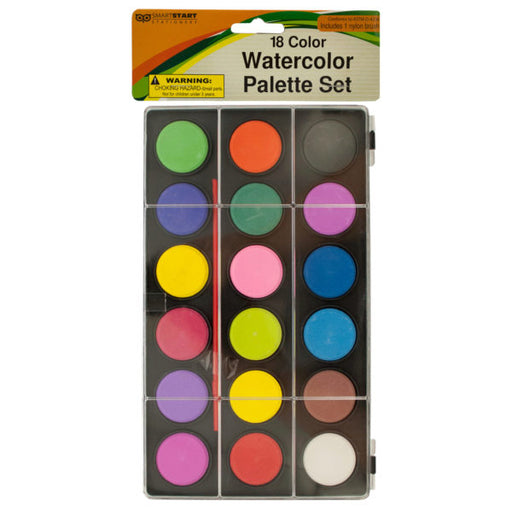 Watercolor Paint Palette Set with Brush (Bulk Qty of 12) - Way Up Gifts