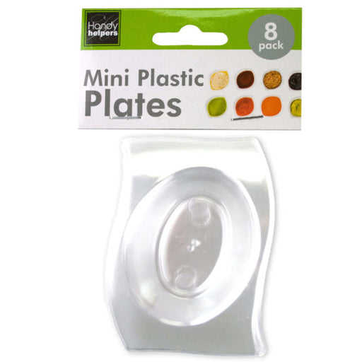 Clear Mini Plastic Plates Set (Bulk Qty of 12 Packs of 8) - Way Up Gifts